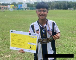 MOHAMMAD DHANU HADI SYAHPUTRA Juara 3 Sepak Bola Event International ICFL ASEAN CUP U17 Tim ASKAB PSSI BWI SELANGOR MALAYSIA